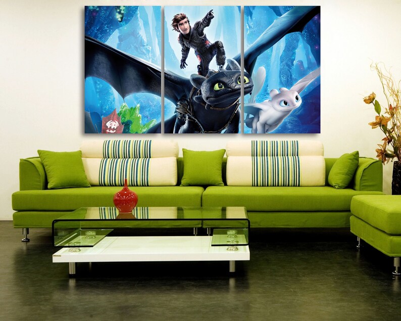 How to Train Your Dragon Wall Art Dragon Canvas Print Your Etsy
