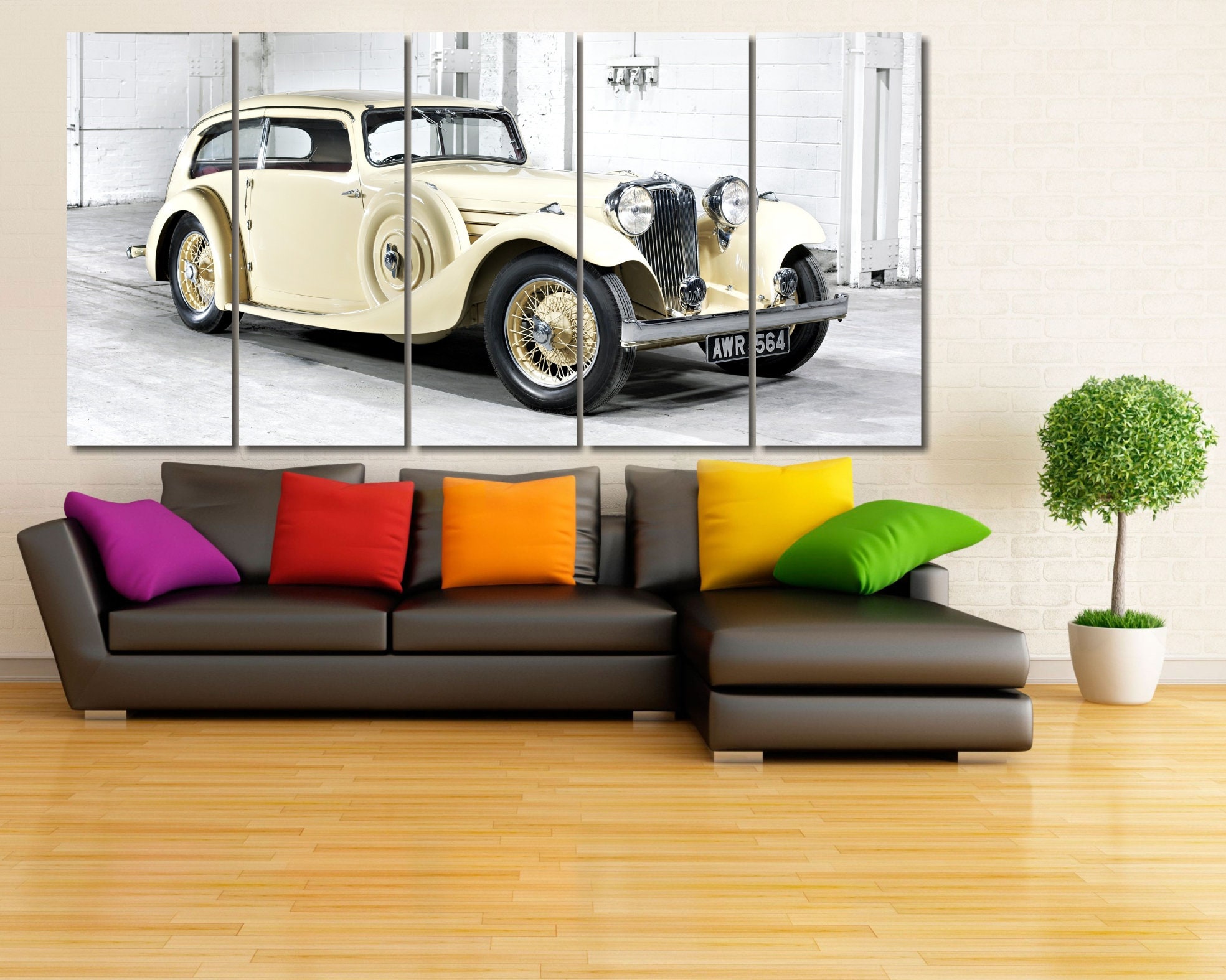 Jaguar Wall Art Jaguar SS1 Canvas Print Old Car Poster | Etsy