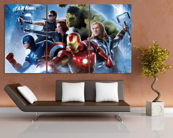 Avengers Wall Art Captain America Poster Iron Man Canvas Etsy