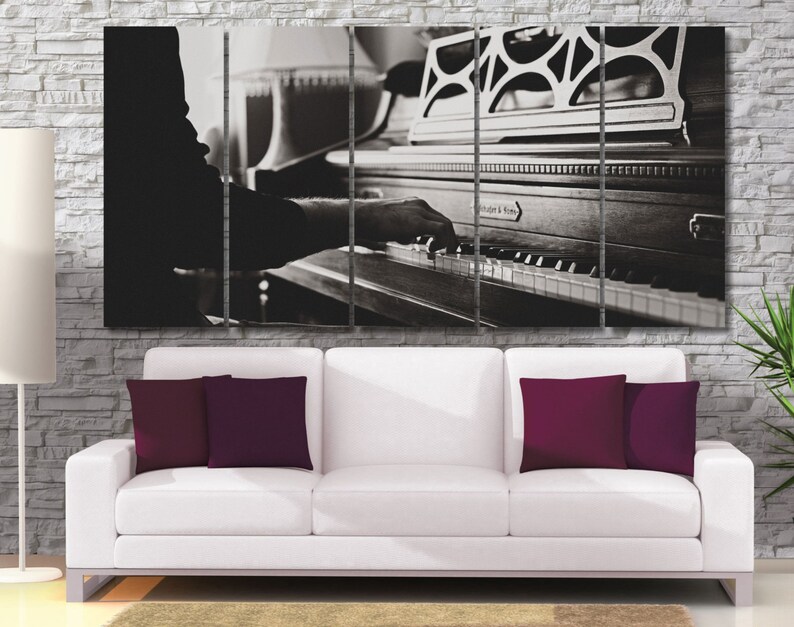 Piano Wall Art Set Large Music Canvas Print Large B&W Framed Etsy