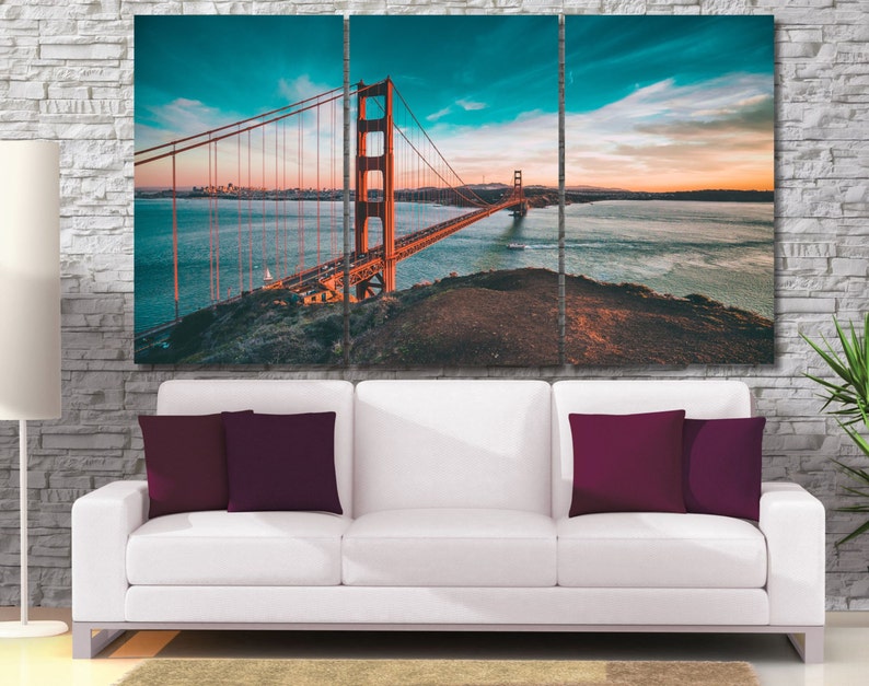 San Francisco Canvas Print California Wall Art Handmade Etsy