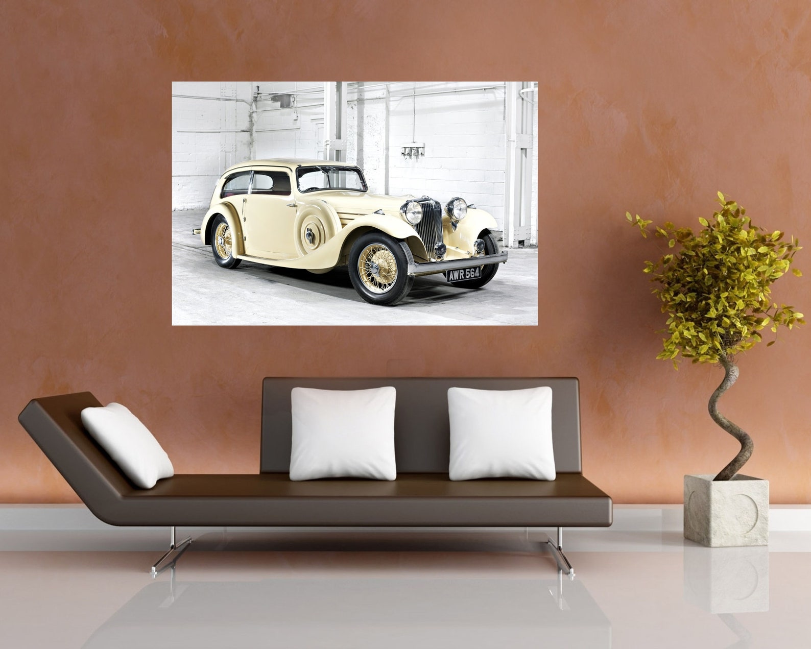 Jaguar Wall Art Jaguar SS1 Canvas Print Old Car Poster | Etsy
