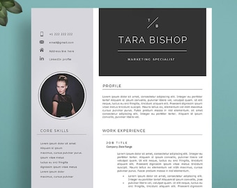 Modern Resume Template, Professional Resume Template for Word and Pages, Creative Resume Template, Professional CV Template with Photo, NEW
