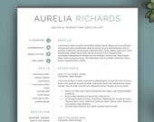 Professional Resume Template, Instant Download. Resume for Word and Pages. Fully Editable Professional CV Template. Modern Resume Template.