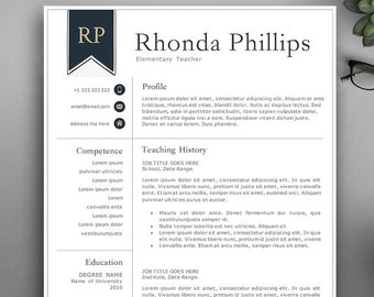Creative Resume Template for Pages and MS Word. Complete 1,2,3 Page Professional Resume Template | Teacher Resume Template. Elegant CV.
