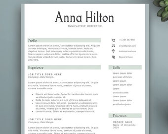 Creative Resume Template for Word and Pages. Complete 1,2,3 Pages Professional Resume Template. Editable CV Template. Modern Resume Template