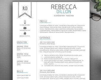 Creative Resume Template for Pages & MS Word. Complete 1,2,3 Pages Resume Template | Editable template. Professional Teacher Resume Template