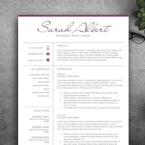 Professional Resume Template. For Pages & MS Word Complete 1,2,3 Pages Resume Template | Editable CV template. Elegant Resume Template.