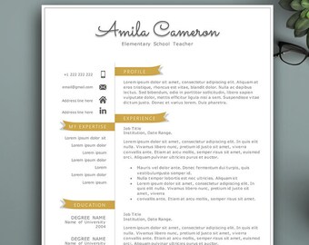 Creative Resume Template For Pages & MS Word. Complete 1,2,3 Pages Resume Template | Teacher Resume Template | Modern Resume Template.