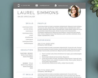 Creative Resume Template for Word and Pages, 1,2,3 Pages Template, Professional Resume Template, Resume With Photo, Photo CV Template