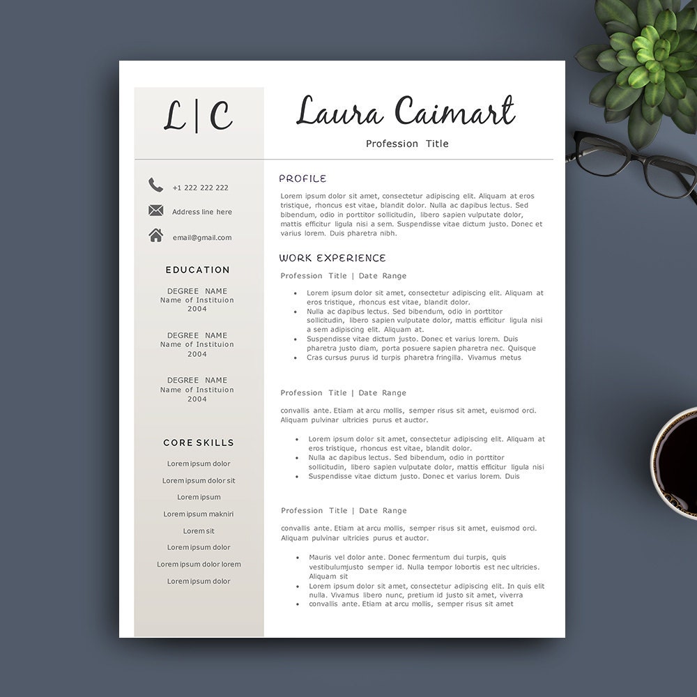 SALE: Professional Resume Template Creative Resume Template for Word ...