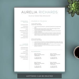 Professional Resume Template, Instant Download. Resume for Word and Pages. Fully Editable Professional CV Template. Modern Resume Template. image 3