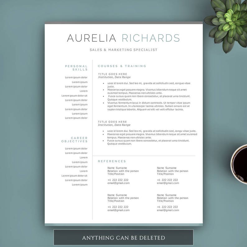 Professional Resume Template, Instant Download. Resume for Word and Pages. Fully Editable Professional CV Template. Modern Resume Template. image 3