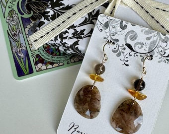 Red Pietersite Goddess Angel Earrings