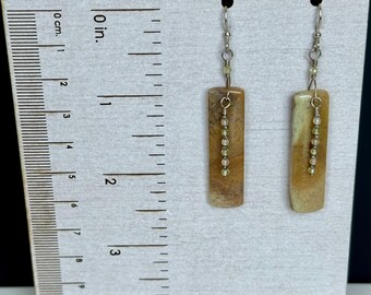 Fancy Rectangle Jasper Dangle Earrings