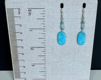 Hubai Turquoise Oval Drop Earrings