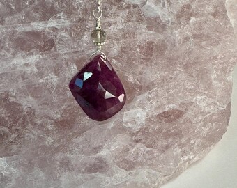 Rose Cut Ruby Pendant with Fluorite Accent