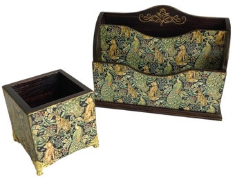 William Morris Set Inspired Desk Organizers with Mail and Pen Holders, office decor for women desk aesthetic.