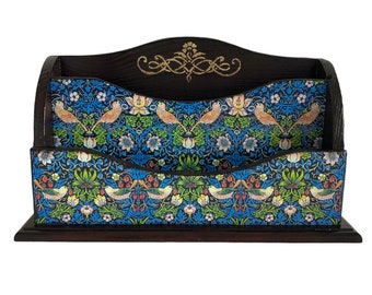 Desk organizer William Morris Strawberry Thief office decor for women desk aesthetic-bonus mom gift.