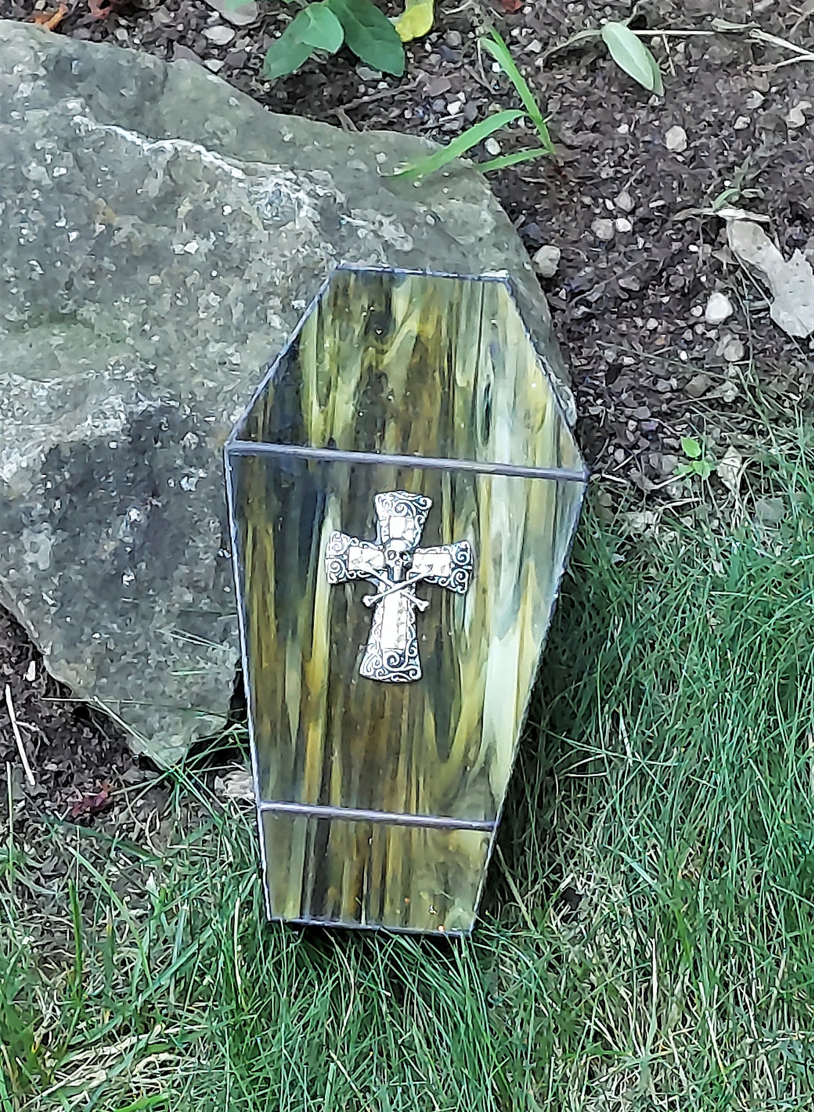 Stained Glass Coffin Jewelry Box Etsy