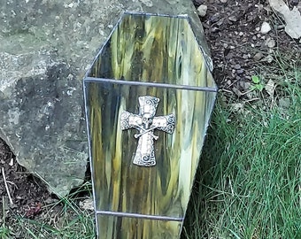 Stained Glass Coffin Jewelry Box