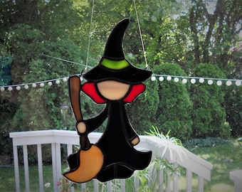 Witch With A Broom - Suncatcher, Standing and Night Light Versions