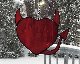 Little Devil Stained Glass Heart