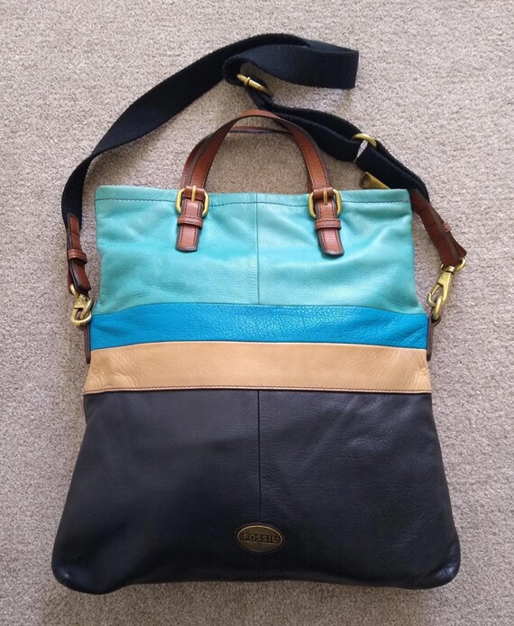 FOSSIL Explorer Multicolored Leather Crossbody To… - image 1