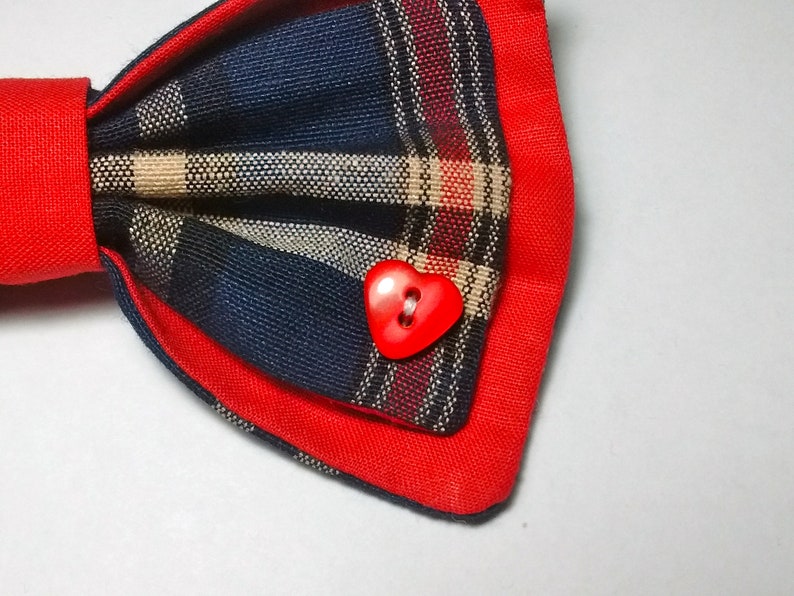 Red Tartan Dog Bow Tie.