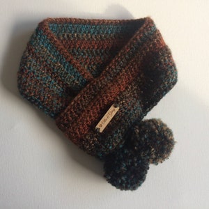 Crochet Dog Scarf in Autumnal Tones