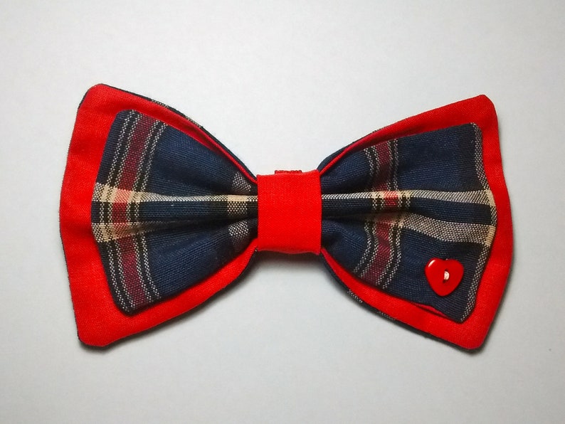 Red Tartan Dog Bow Tie.