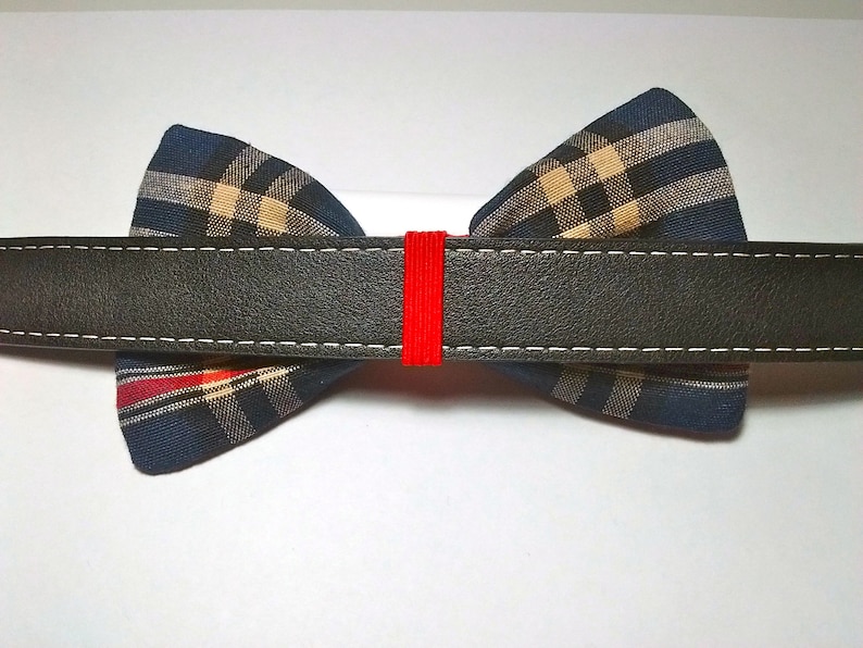 Red Tartan Dog Bow Tie.