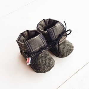 ARDEN - Baby Boots Made from Preloved Wool Suit