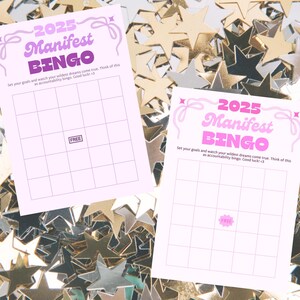 2025 Manifest Bingo Digital Download - Goal Setting Printable | Fun Accountability Tracker for Manifesting Dreams, 2025 Vision Board