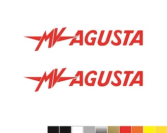 Kit 2 Aufkleber MV AGUSTA Logo + Schrift mm.100xmm.20 Italien - Aufkleber ama sbk motogp F3 F4 Turismo Veloce