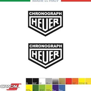 Kit 2 Adesivi CRONOGRAPH HEUER  mm.95xmm.70 TAG Heuer - Decals Stickers Ferrari F1 McLaren Mercedes RedBull