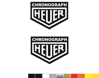 Kit 2 Adesivi CRONOGRAPH HEUER  mm.95xmm.70 TAG Heuer - Decals Stickers Ferrari F1 McLaren Mercedes RedBull