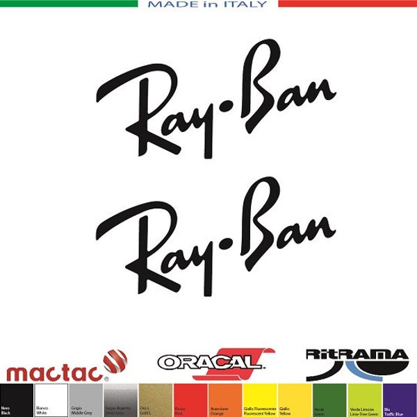 Kit 2 RAY BAN Stickers mm.70xmm.35 Niet voor brillen - Stickers Stickers Aufkleber Pegatinas F1 Ferrari MotoGP V.Rossi