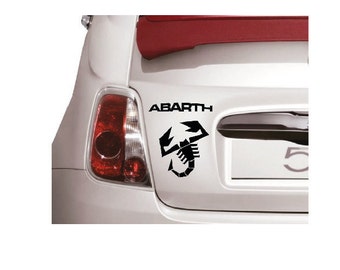 1 Pegatina FIAT 500 ABARTH Escrito + Scorpion mm.80xmm.90 - ITALIA - Decals Stickers Aufkleber Pegatinas Ferrari