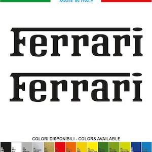 Kit 2 Stickers FERRARI geschreven mm.100xmm.22 - ITALIË - Decals Stickers Aufkleber Pegatinas
