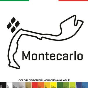 1 Adesivo MONTECARLO MONACO CIRCUIT mm.100xmm.71 - Decals Stickers Aufkleber Pegatinas Ferrari Mercedes F1 McLaren RedBull Renault