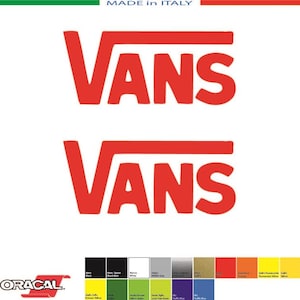 2 Adesivi compatibili VANS mm.70 x mm.30 Italia - Decals Stickers Aufkleber Pegatinas