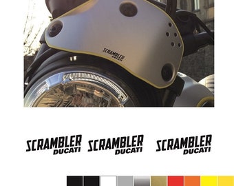 Kit 3 Adesivi DUCATI SCRAMBLER mm.30xmm.14 cupolino - Decals Stickers Aufkleber Pegatinas Ducati Corse MotoGP SBK 1098 1199 746 898 Italia