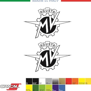 Kit 2 Adesivi Logo MV AGUSTA Filetto1 mm.120xmm.77 Italia - Decals Stickers Aufkleber Pegatinas ama sbk motogp v.rossi ferrari