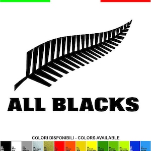 Kit 1 Adesivo ALL BLACKS New Zealand mm.100xmm.70 - Decals Stickers Aufkleber Pegatinas Rugby American Americas Cup Ducati Corse MotoGP