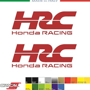 Kit 2 Adesivi HRC 2023 + Scritta Honda RACING mm.110xmm.39 - Decals Stickers Aufkleber Pegatinas MotoGP SBK Ferrari Red Bull