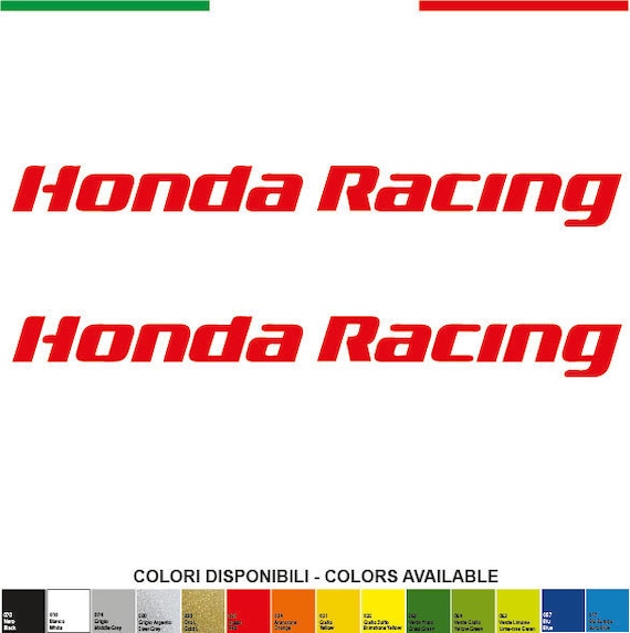 Kit 2 Adesivi HONDA RACING Mm.200xmm.20 Decals Stickers Aufkleber