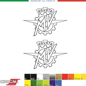Kit 2 Adesivi Logo MV AGUSTA Filetto mm.120xmm.77 Italia - Decals Stickers Aufkleber Pegatinas ama sbk motogp v.rossi ferrari