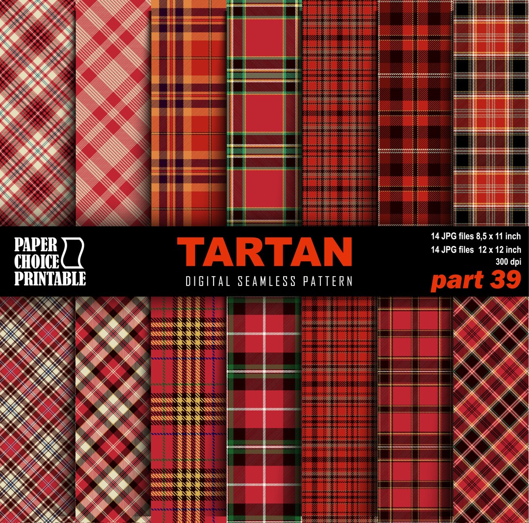 Tartan Digital Paper Clipart. Scottish Plaid, Tartan Clipart. Seamless ...