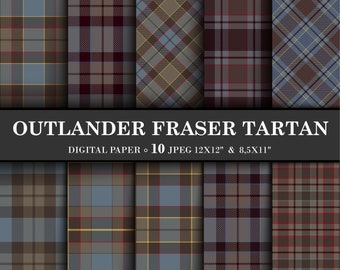 Outlander Fraser Tartan Plaid Digital Wallpaper Seamless Pattern
